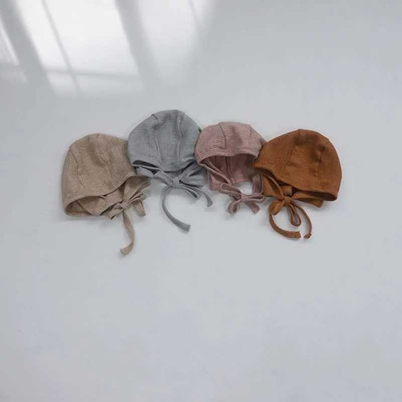 Autumn Baby Hat Solid Color Soft Cotton Infant Bonnet Caps For Girls Boys Headband Kids Beanie Cap M240821