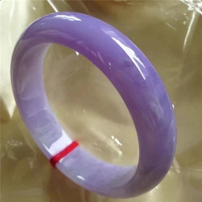 Send Certificat Natural Burmese Jade And Purple 5462mm Bracelet Elegant Princess Jewelry 240813