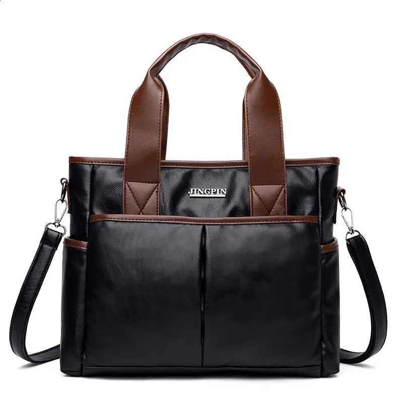 Vintage Soft Leather Top-handle Bags PU er Ladies Handbag Women Shoulder Bag Casual Tote 240820