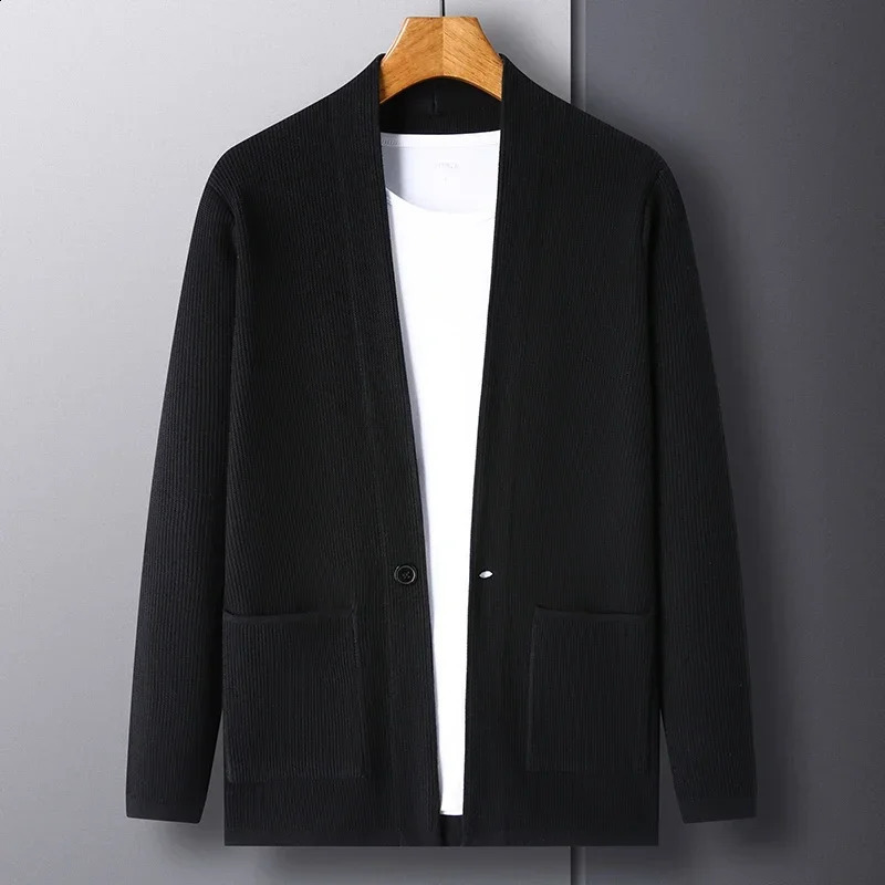 High Quality Mens Knitted Cardigan Buttonless Casual Comfortable and Versatile Suits Man Clothes Coats Jacket 240821