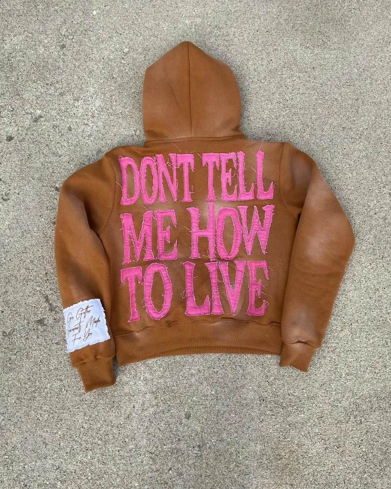 American Fashion Letter Patch Sweater Hoodies Women Y2K Harajuku Vintage Hip Hop Casual Joker Sports Hooded Sweater Couple 240809