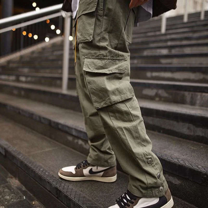 Commodity pants for men in hiphop streetwear jogging fashionable mens multi pocket casual sports 240821