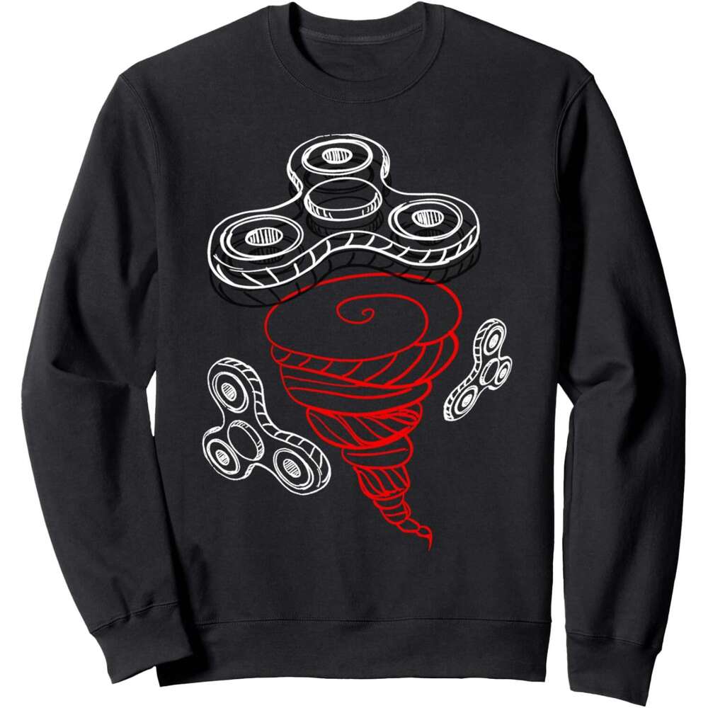Long Sleeve Shirts for Men sweatshirt Fidget Spinner Twister Tornado cool trendy gift Sweatshirt T shirt Tee Streetwear Casual tops clothes