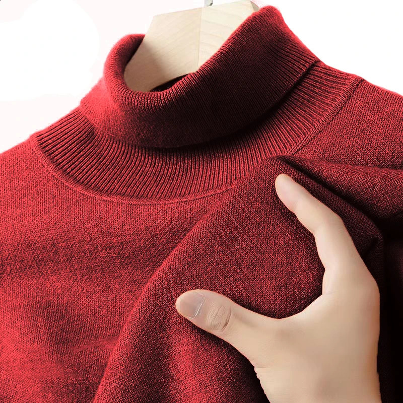 Mens long sleeved navy blue collar sweater solid color latte art streetwear breathable knitted autumn warm wool jacket 240821