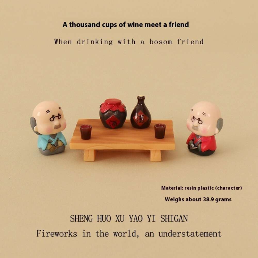 Creative Mini Jar, Wine Glass, Low Table, Friends Drinking, Micro Landscape Scene, Baby House Accessories, Office Desktop Decoration