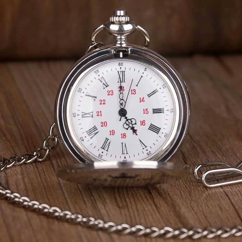 Silver Vintage to My Son Design Quartz Pocket Watch Luxury Necklace Chain Pocket Watch W240820
