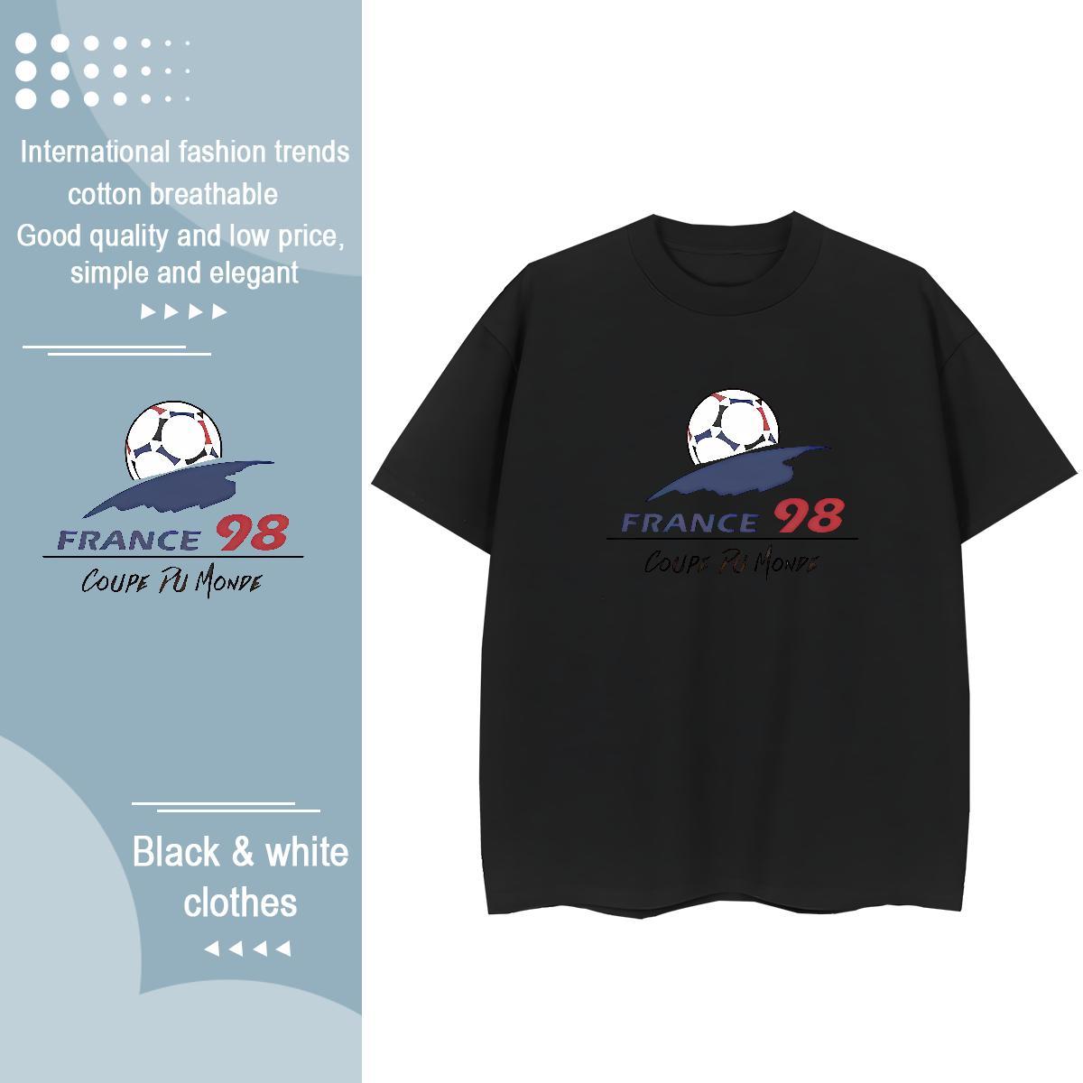 2024 Casual T-Shirts O-Neck Short Sleeve 230g Pure Cotton Unisex Tshirts DIY Anime Printed football Sport Loose Clothes Shirt