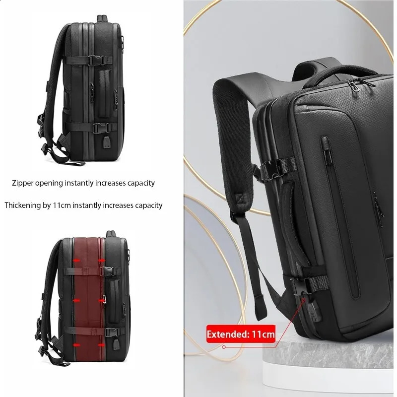 Mens multifunctional airbag backpack large capacity vacuum storage business travel bag Oxford cloth waterproof 240820