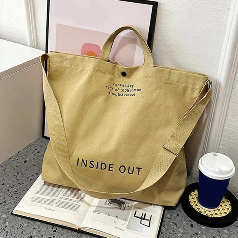 Totes High Quality Women Canvas Shoulder Bag 2024 Shopping Bags Students Book Cotton Cloth Handbags Large Tote For Girls Wallet