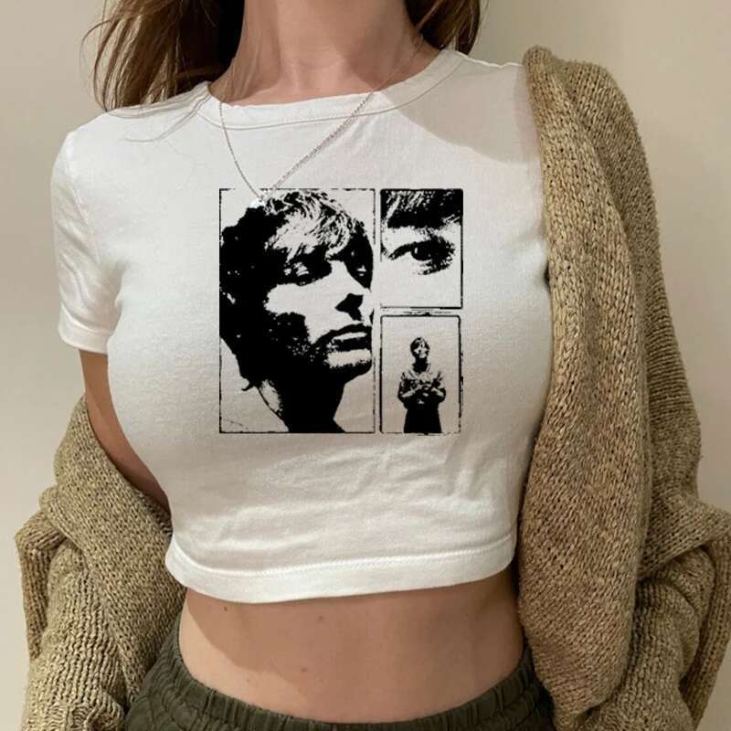 Printed Art Cropped Tops Women Y2k Clothes Gothic Vintage Girls T Shirts 2000s Grunge Tshirt Streetwear Dropshipping shirt
