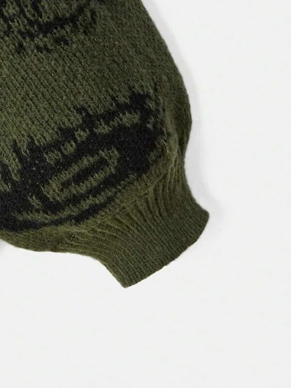 Traf Womens sweater eyes y2k pullovers Knit wear Winter clothes women vintage Female clothing long sleeve tops Oversize 240821CJ