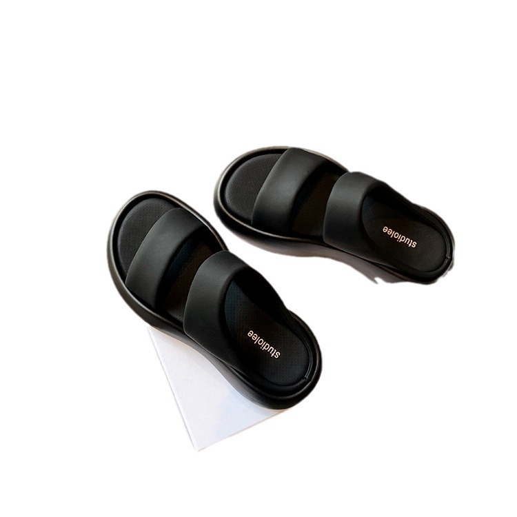 Ddmysports Grape Mom S Same Style Summer New Round Head Straight E With Thick Sole Soft Elastic And A Feeg Of Stepping On Feces Genuine Leather Cool S
