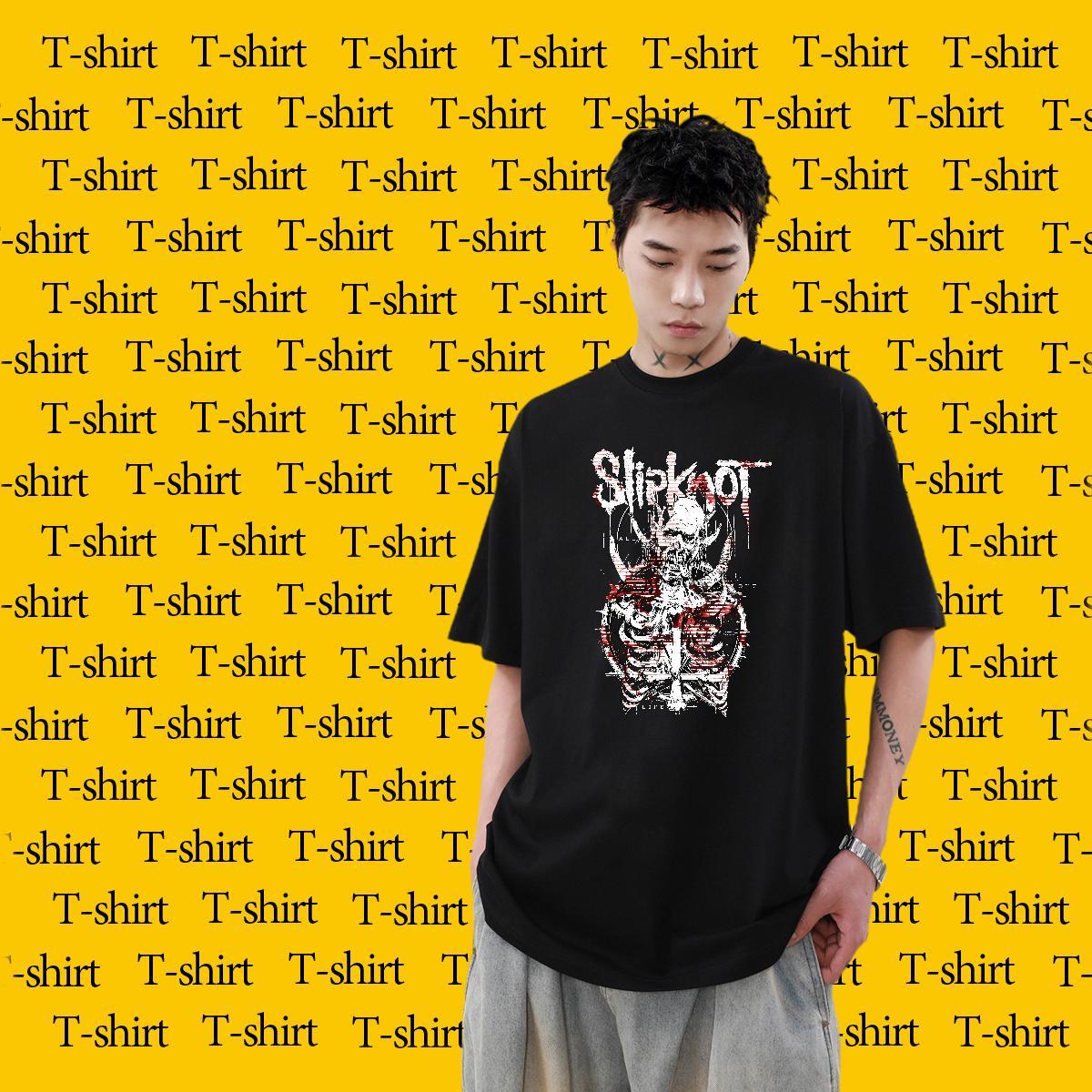 Free Shipping Men Tops Tees 230g Cotton Casual Daily Wear skull Short Sleeve Soft T Shirt For Man Cool Design DIY Printed Clothings