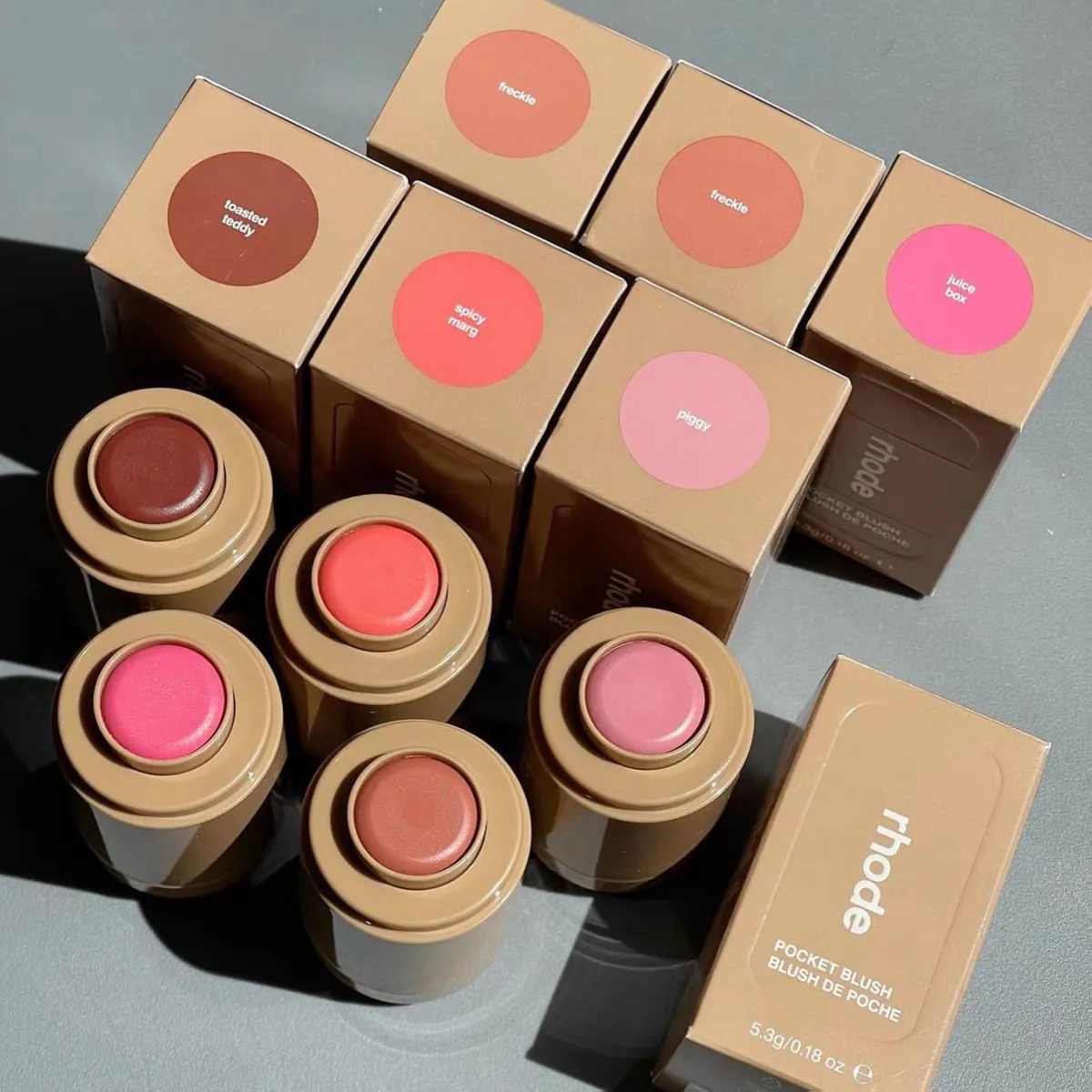 High Quality Pocket 5.3g Face Cheek Makeup Long Lasting Blush Stick Beauty Cosmetics 6 Color Piggy Freckle Toasted Teddy Sleep Girl Juice Box Fast Del