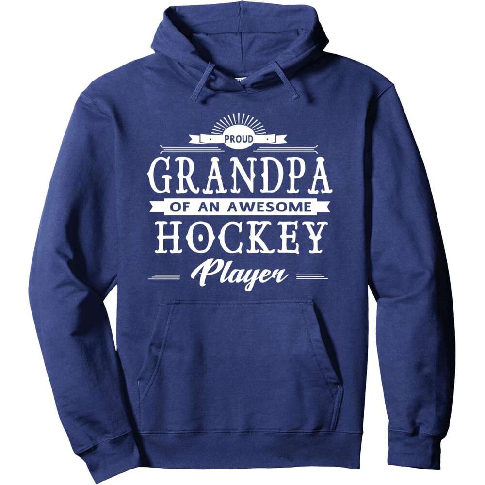 Hoodie for Mens Womens sweatshirt Proud Grandpa OF an Awesome Hockey Player Hoodie Graphic Hoodies Pullover Long Sleeve