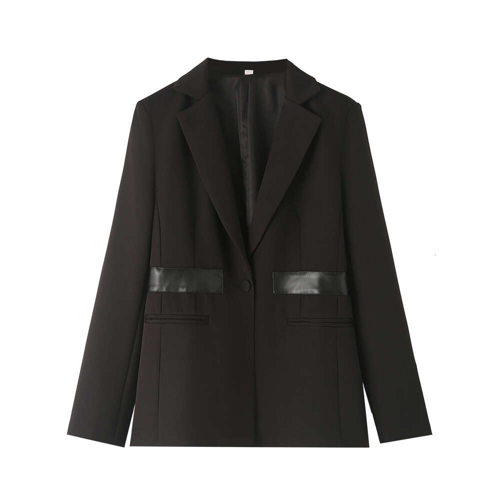 2024 autumn new women's clothing patchwork fashion loose top suit jacket for women