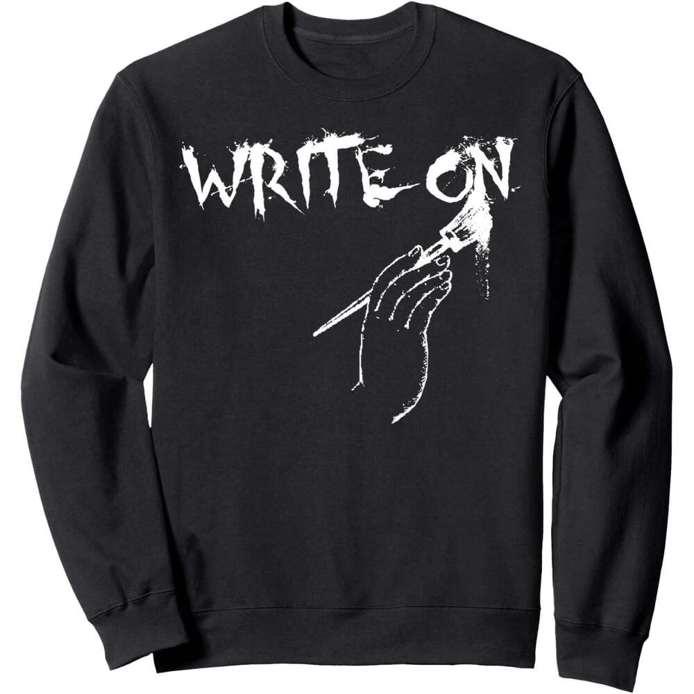 Long Sleeve Shirts for Men sweatshirt Adorable Write On for Authors and Writers Funny Gift Sweatshirt T shirt Tee Streetwear Casual tops clothes