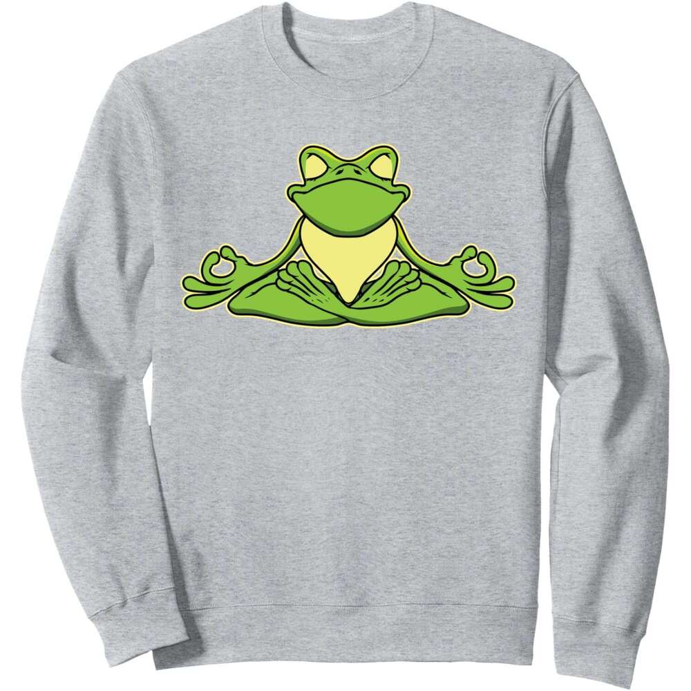 Long Sleeve Shirts for Men sweatshirt Funny Frog Yoga Yogi Namaste Om Meditation Gift Idea Sweatshirt T shirt Tee Streetwear Casual tops clothes