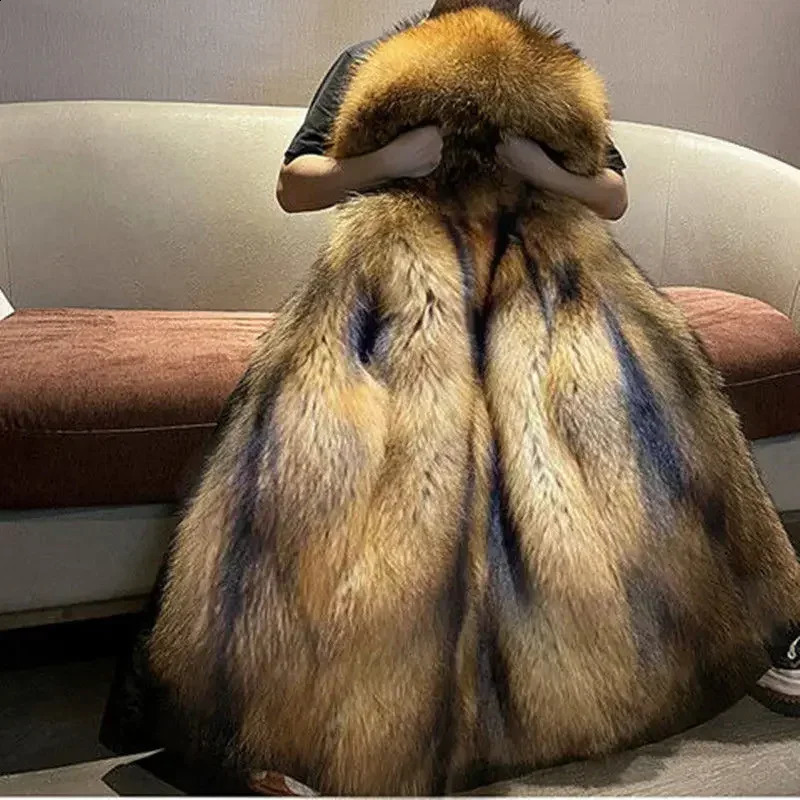 Bomber Jackets for Men Thick Warm Coat Style Pie Overcomes Mens Fur Midlength Mink One Detachable 240821