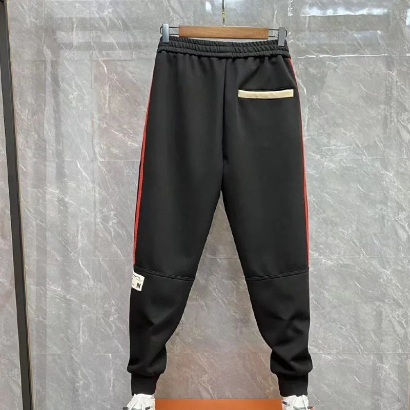 autumn fashion trend Harlan waistband elastic waist brushed loose fit slim handsome sports and casual mens pants 240821
