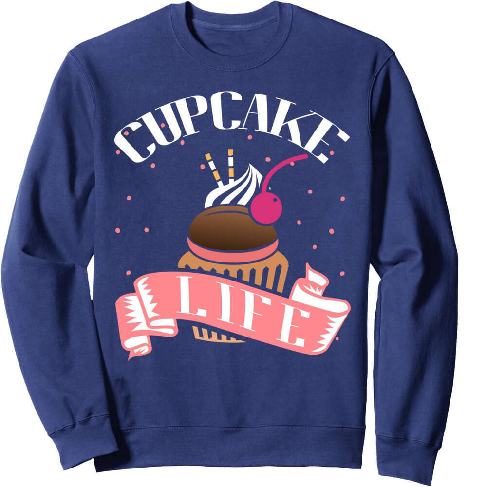 Long Sleeve Shirts for Men sweatshirt Cupcake Life Cute Unique Birthday Baker Gift Sweatshirt T shirt Tee Streetwear Casual tops clothes