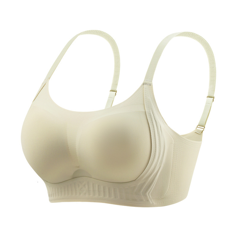 Untouched lingerie women's summer thin style small chest gathered, lifted, anti sagging, jelly soft support, no steel ring text bra dongdumaoyi