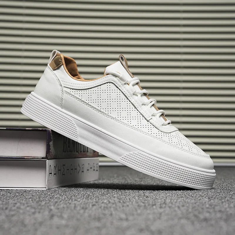 New Versatile Little White Summer Leisure Breathable Anti slip New Trendy Thick Sole Fashion Sports Men's Shoes