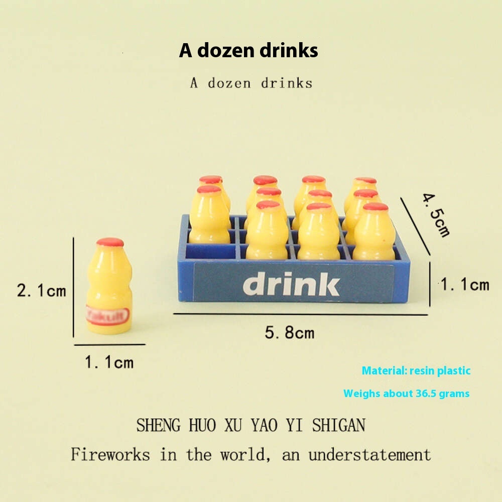 Miniature simulation beverage frame, mini milk bottle, micro landscape, baby house decoration technology, ornaments, accessories