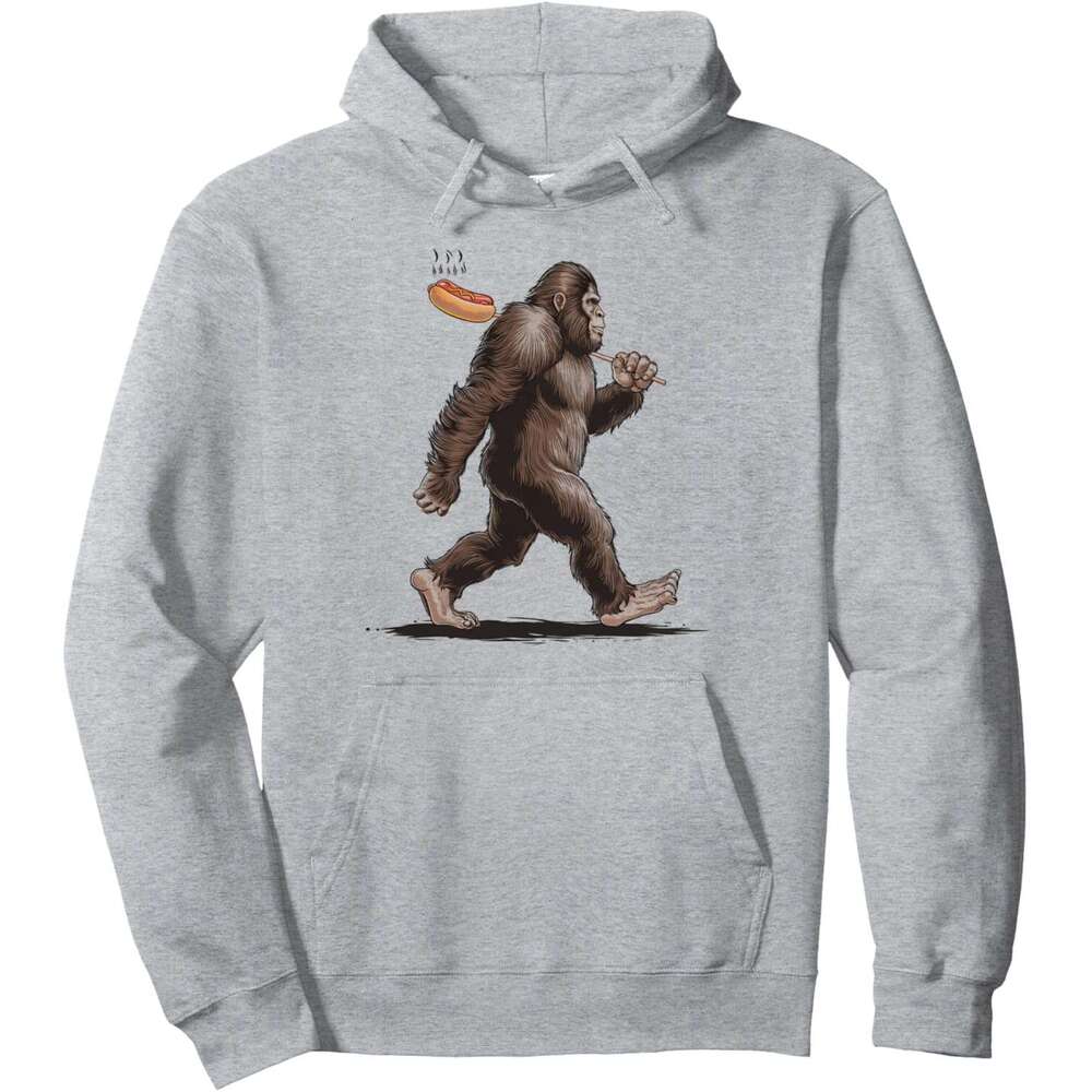 Hoodie for Mens Womens Sasquatch Hotdog Lover Funny Bigfoot Gift Pullover Hoodie Hoodies sweatshirt pullover jacket Long sleeve