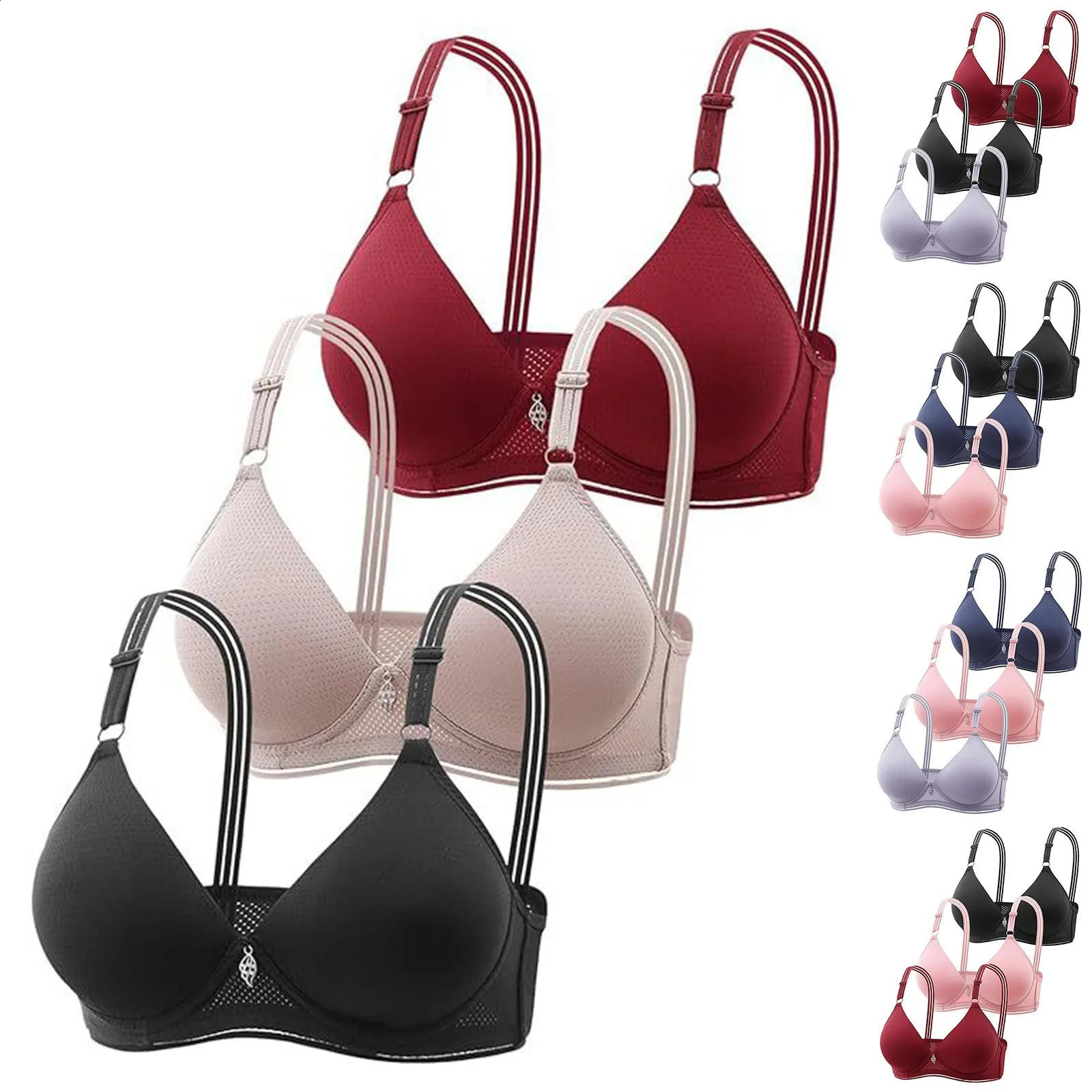 3PC Bras For Women Sexy Push Up Bra Pack Non Removable Padded Sports for 240820