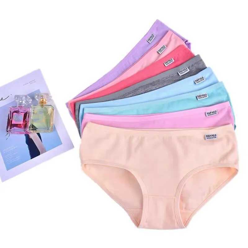 4 Pcs/Lot Floral Children Girl Solid Short Panties Kids Underwear Briefs Soft Cotton Underpants Y240821