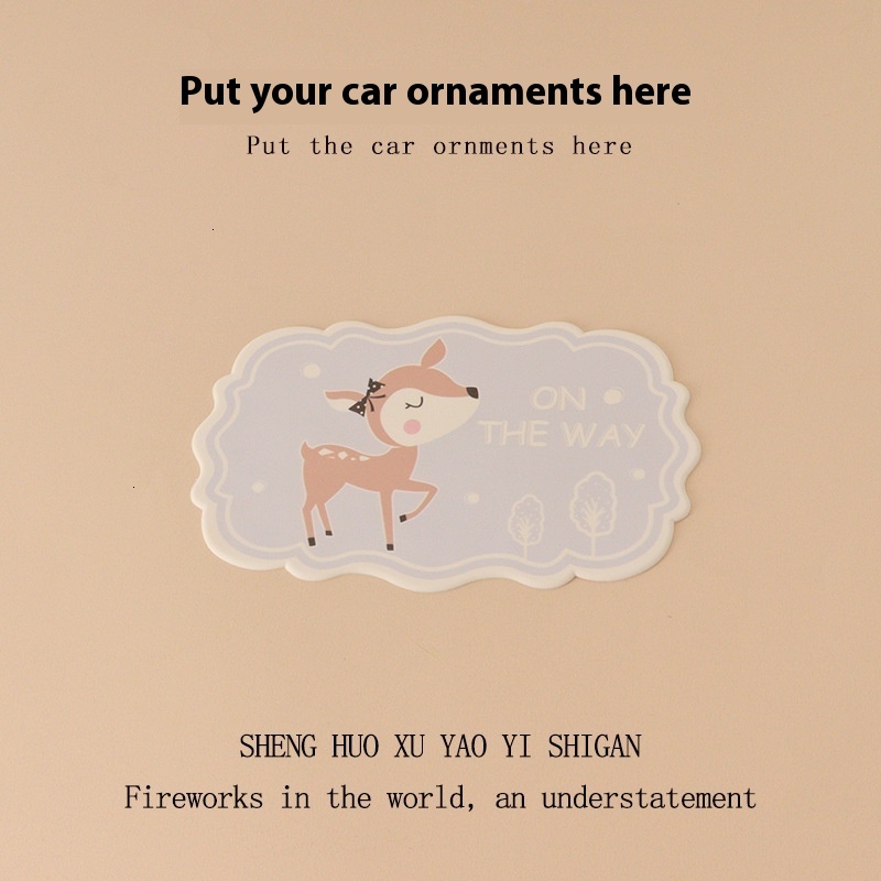 Cute flower deer PVC car ornament storage multifunctional coaster DIY creative decoration anti slip mat