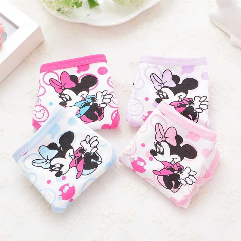 NEW Beautiful Girls Cartoon Briefs Top Quality Kids Cotton Underwear Mixed Colors Cute Panties 4Pcs/lot Y240821