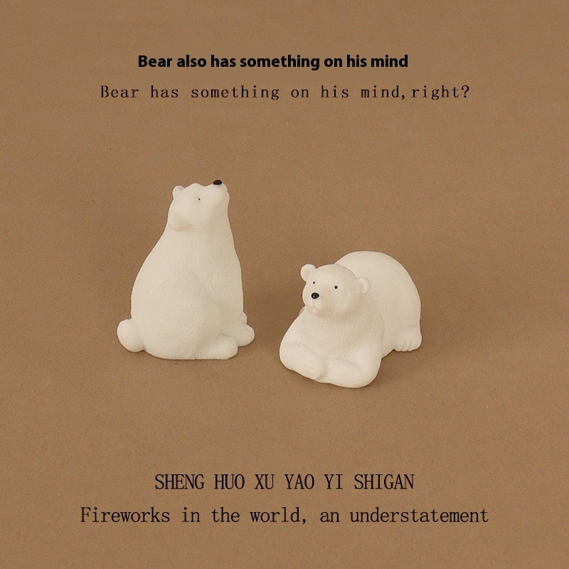 DIY creative resin crafts ins mini cute polar bear micro landscape home decoration desktop small ornaments