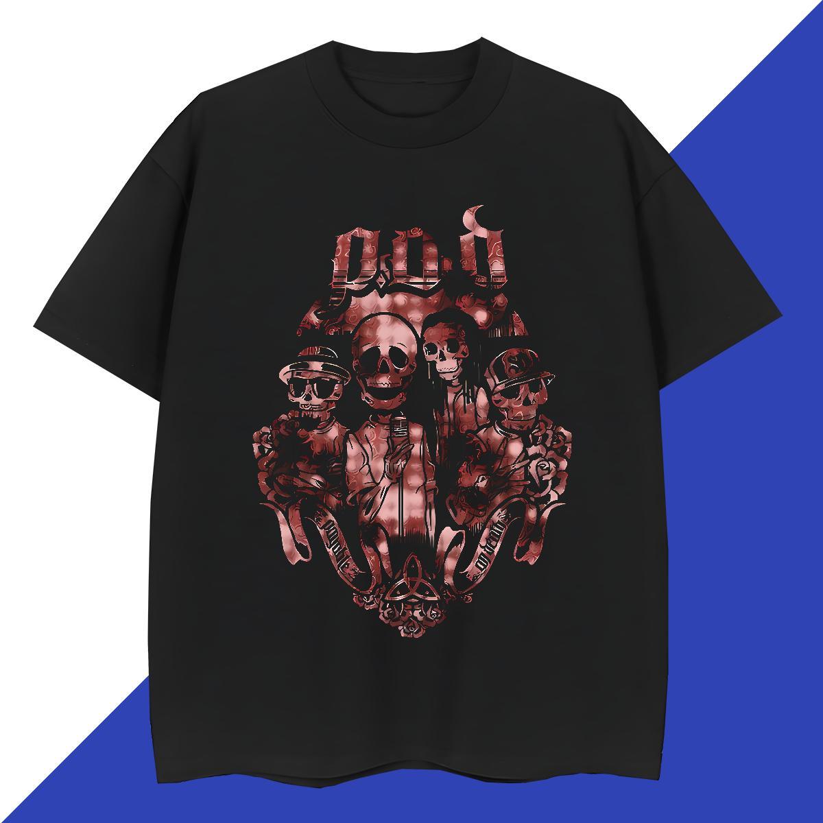 Wholesale Mens Tshirts 230g Cotton Spring Summer skull O Neck Short Sleeves Mens T Shirts Loose Fit Custom Anime Wear