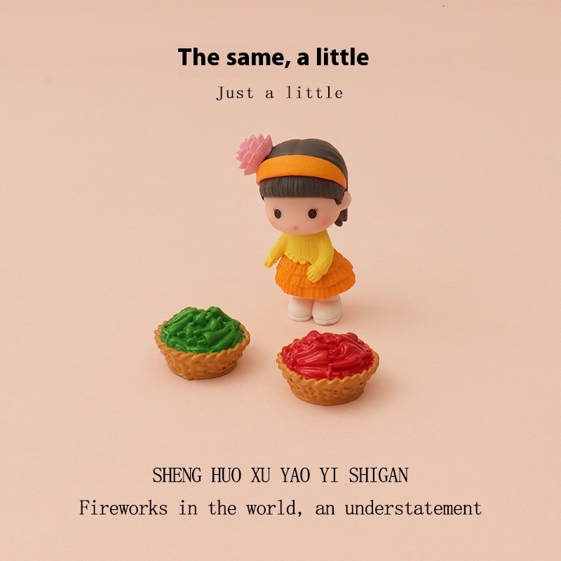 Cartoon Cute Little Girl Baby House Miniature Food Play Mini Chili Garlic Micro Landscape Creative Ornament OB11