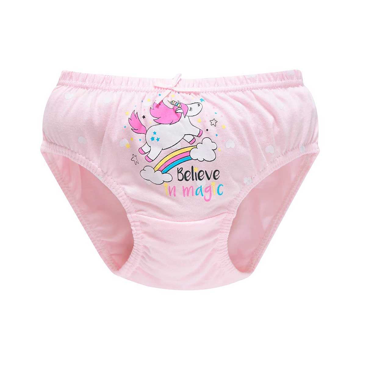 5 Pcs/Lot Cotton Girl Underwear Beautiful Rainbow Cartoon Panties For Girls Breathable Kids briefs Soft Girls Triangle knickers Y240821