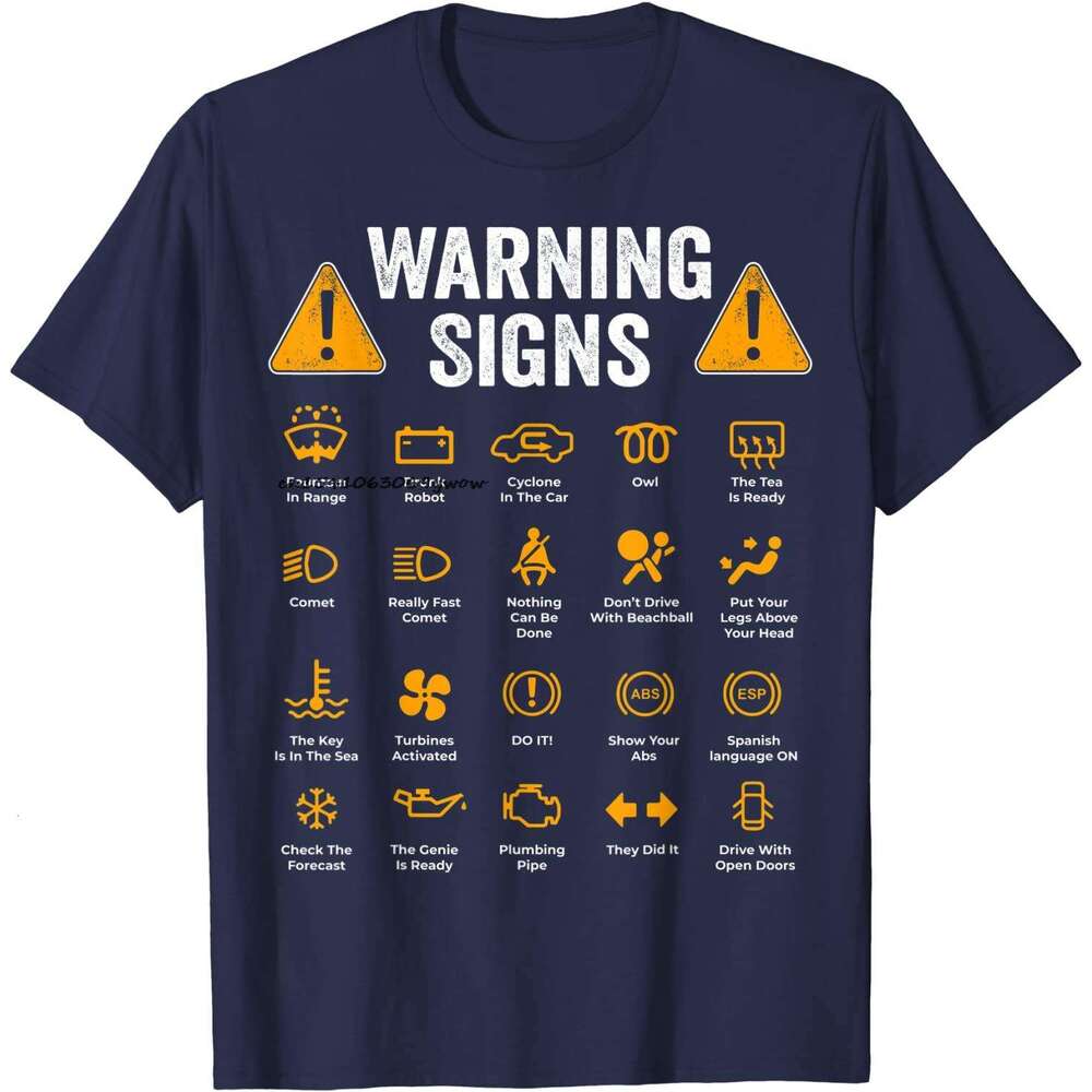 Driving Funny Warning Signs 101 Auto nic Gift Driver T-Shirt Fashion T Shirt Cotton Mens Tops Tees Casual ops ees