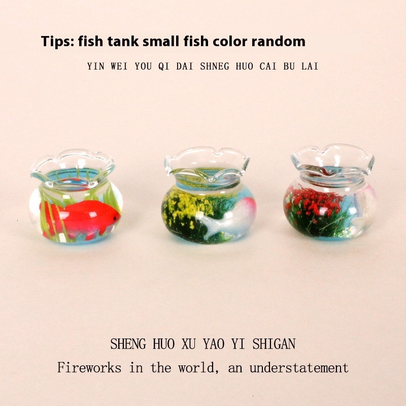 Adorable Mini Glass Resin Fishbowl - Unique Desktop Healing Landscape Display Perfect for Small Spaces and Kids' Rooms