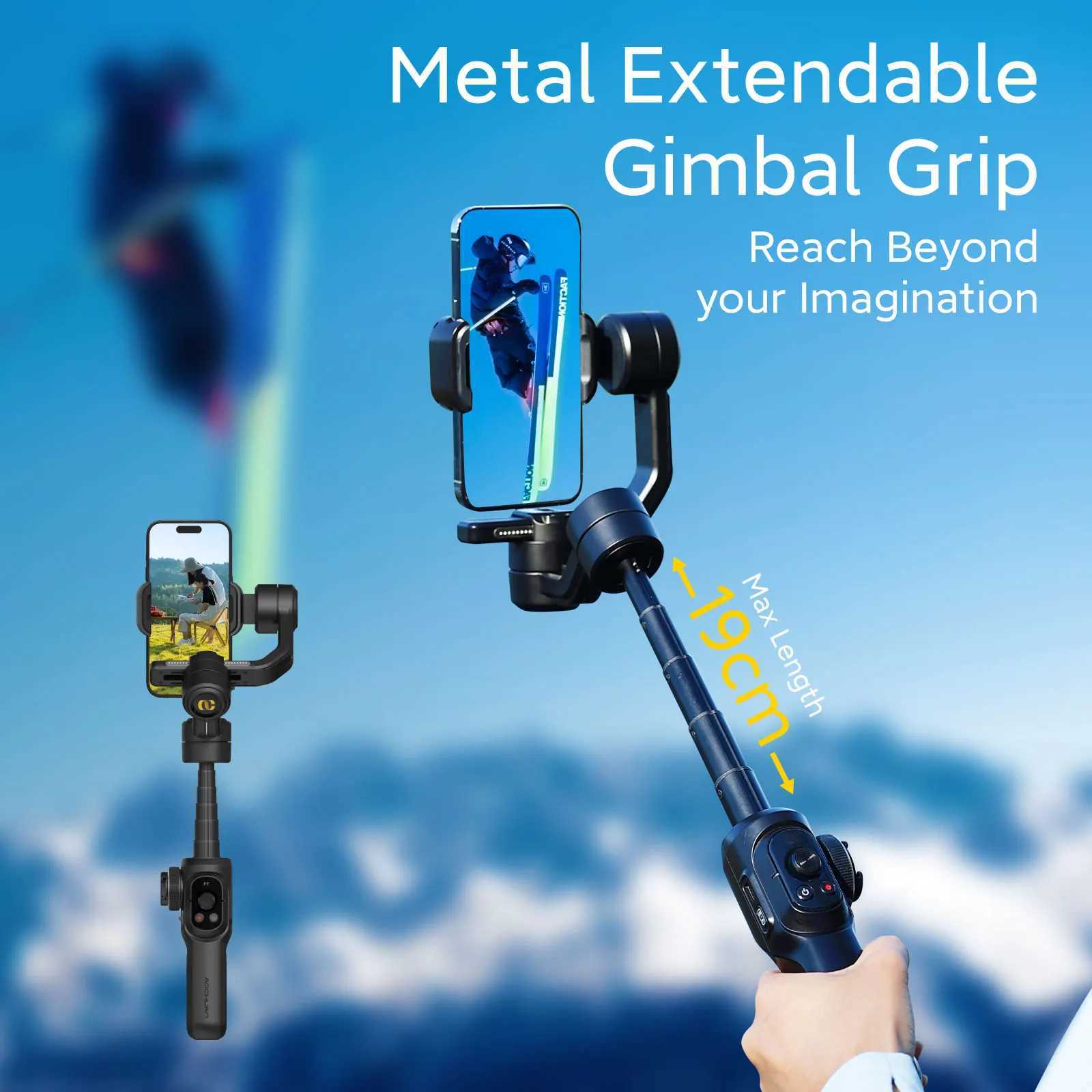 AOCHUAN Smart S2 3-Axis Intelligent Gimbal Stabilizer Built-in telescopic extension pole CL240821