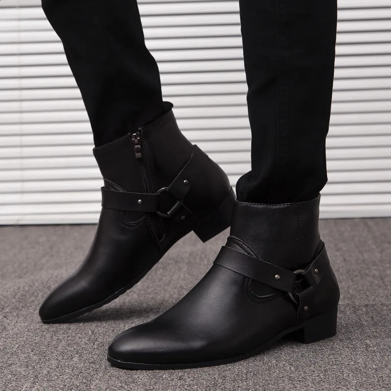 Classic Mens Corner Boots Brown Low Heel Mens Dress Boots Mens Premium Shoes Mens Ankle Boots Large Size 47 240821