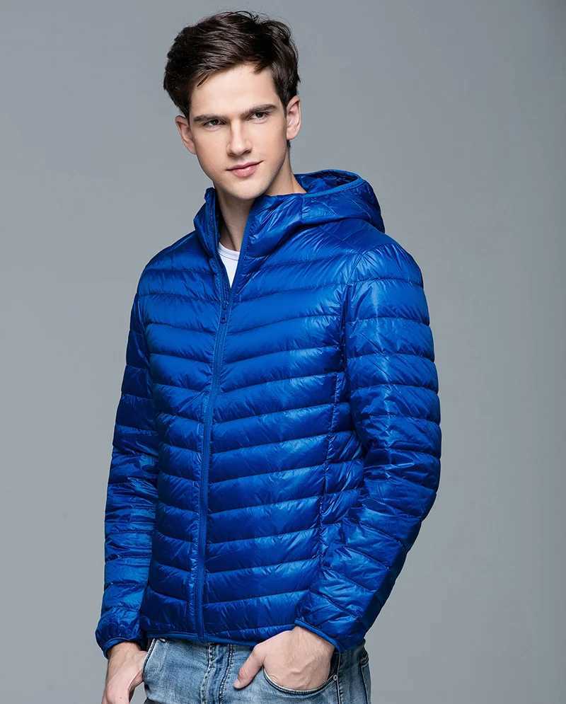 Puffer jacket Autumn Winter Men Duck Down Jacket Ultra Light Thin Warm Jackets Man Streetwear Feather Parkas Male Hooded Coats Plus Size 5XL M240821