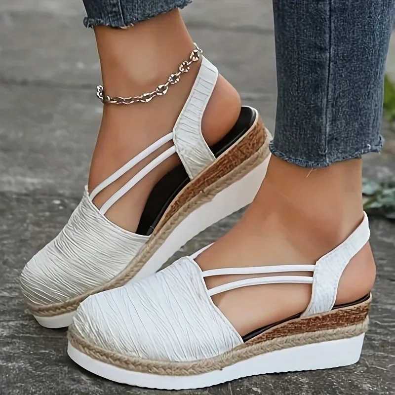 Womens Wedges Sandals Platform Shoes Outdoor Closed Toe Casual Flat Sandals for Women Retro Light Womens Wedges Walking Shoes CL240806