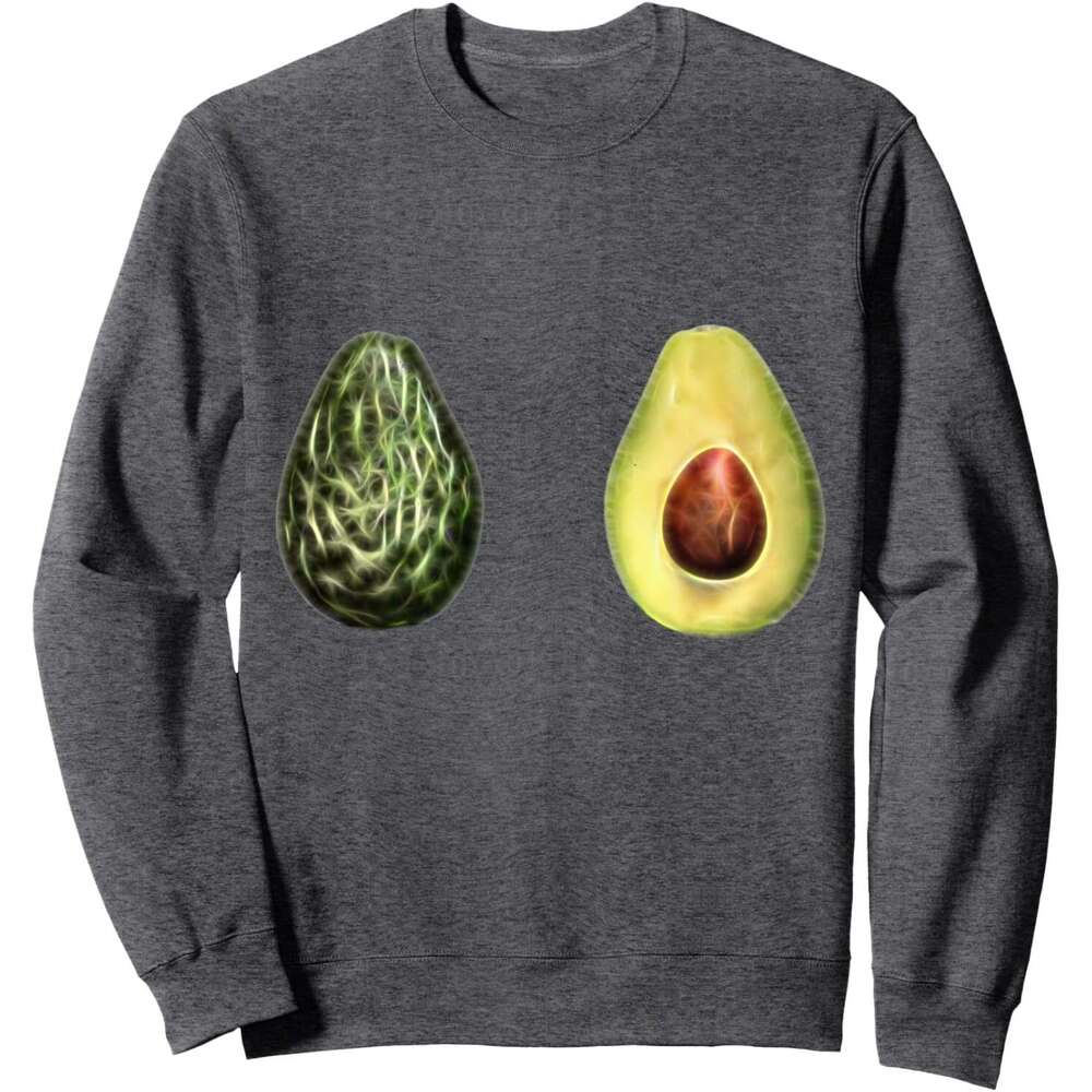 Long Sleeve Shirts for Men sweatshirt Funny Woman's Two Avocado Fruits Healthy Food Vegan Sweatshirt T shirt Tee Streetwear Casual tops clothes