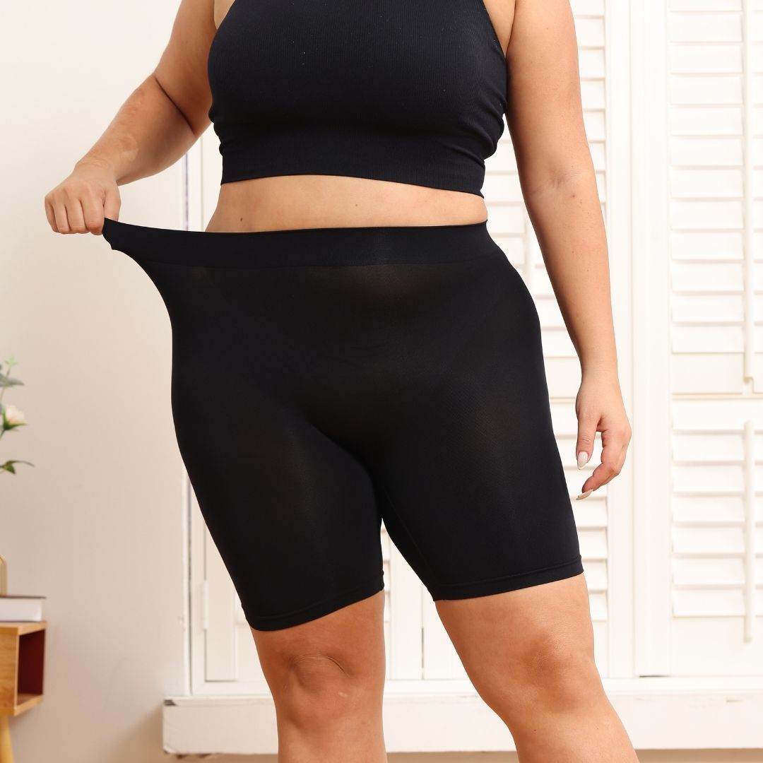 womens solid color seamless high waist and high elasticity shaping sports shorts body shaper tummy controlpn06