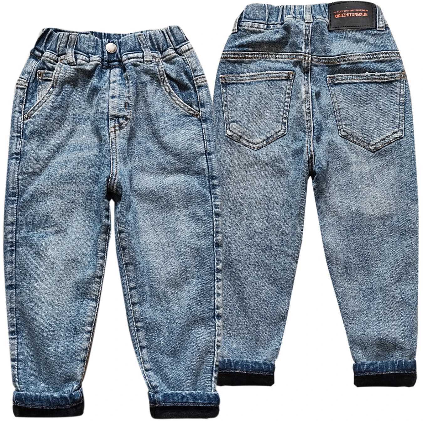 Winter Warmth Boys Jeans Soft Denim and Wool Clothing for Children Aged 4-12W240819