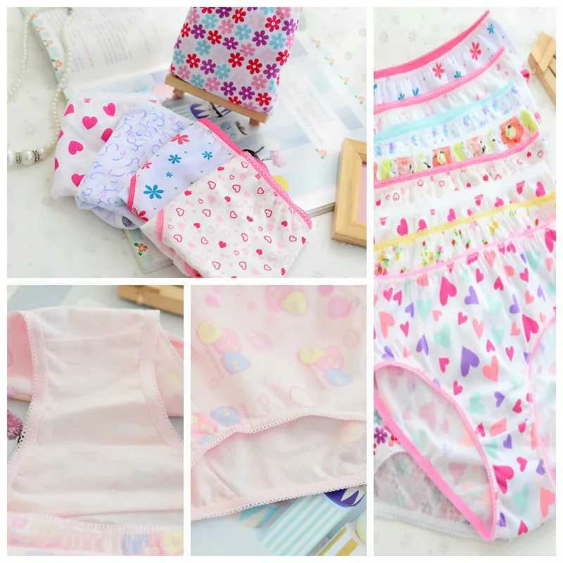 12pc/Lot Fashion Baby Girls Cotton Panties Kids Short Briefs Children Underwear Suit 1-12Years Y240821