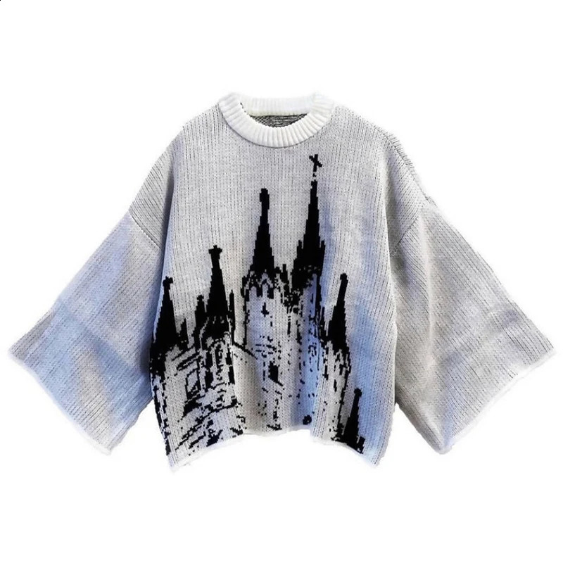 Harajuku Loose Sweater Mens Hip Hop Streetwear Winter Gothic Pullover Sweater for Womens Fashion unisex y2k clothes pullover 240821