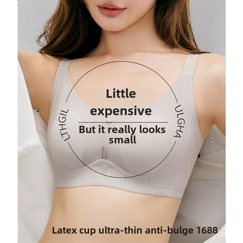 Ultra thin rabbit ear underwear for women in summer, with large chest small chest, steel ring, no trace, and anti sagging bra dongdumaoyi