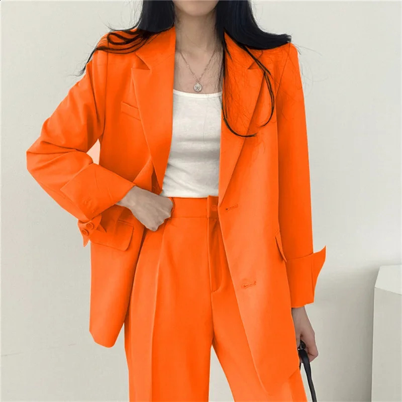 Fall Fashion Long Sleeve Blazer Mujer Pant Sets Blazers Women Casual Womens 2 Piece Outfit Set Suits Outwear 240820